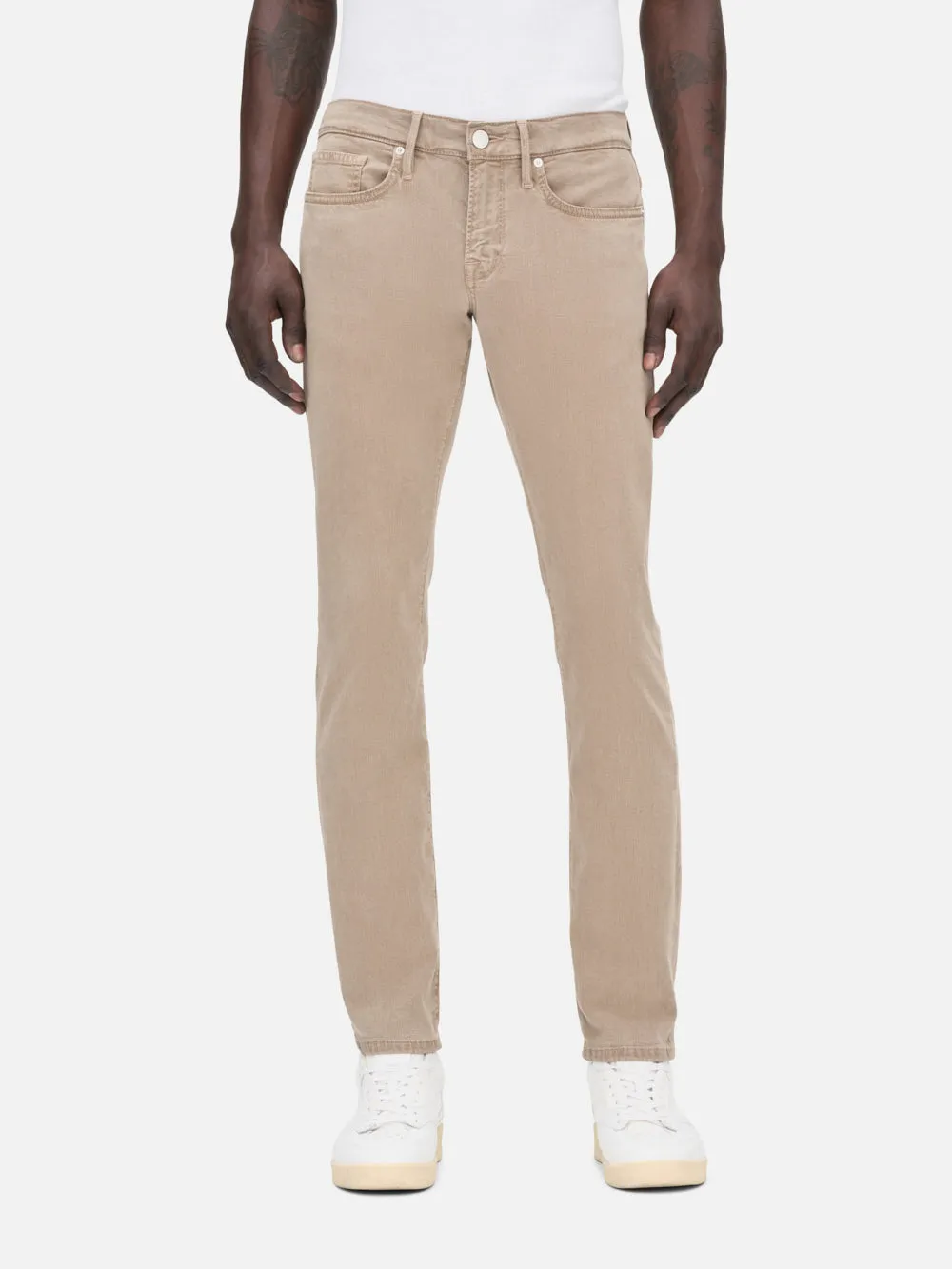 L'Homme Slim Brushed Twill -- Stone Beige