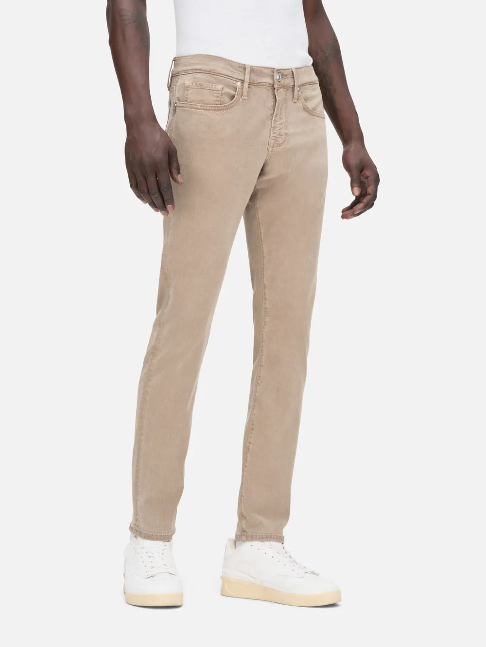 L'Homme Slim Brushed Twill -- Stone Beige