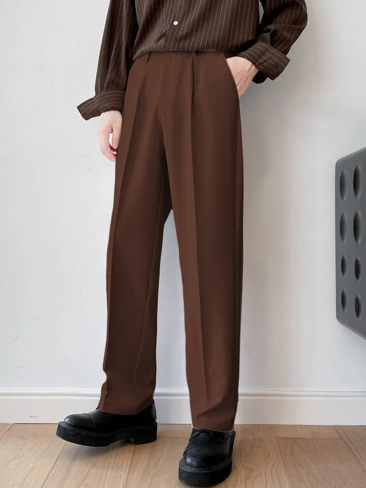 Men Semi Formal Straight Fit Korean Pants