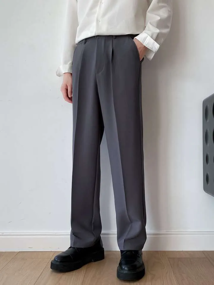 Men Semi Formal Straight Fit Korean Pants