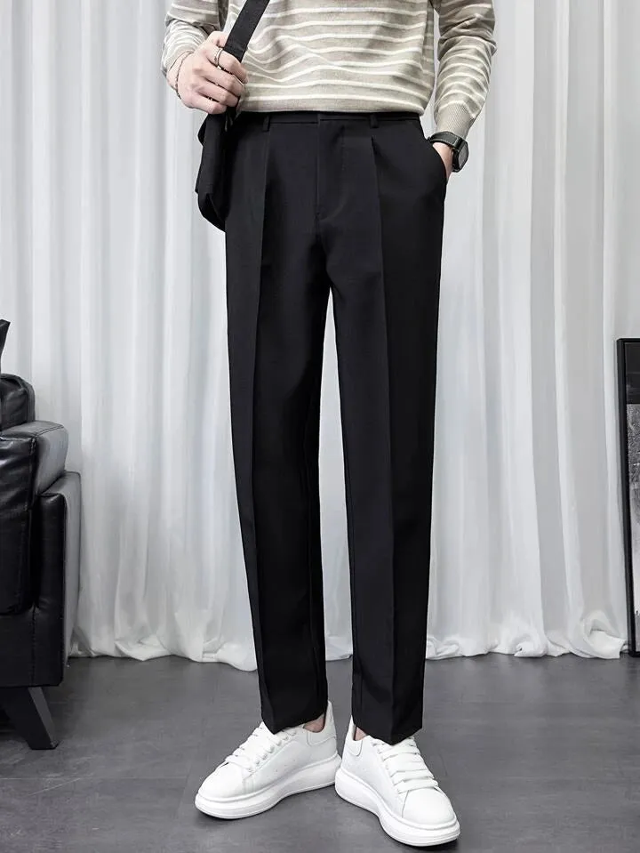 Men Semi Formal Straight Fit Korean Pants