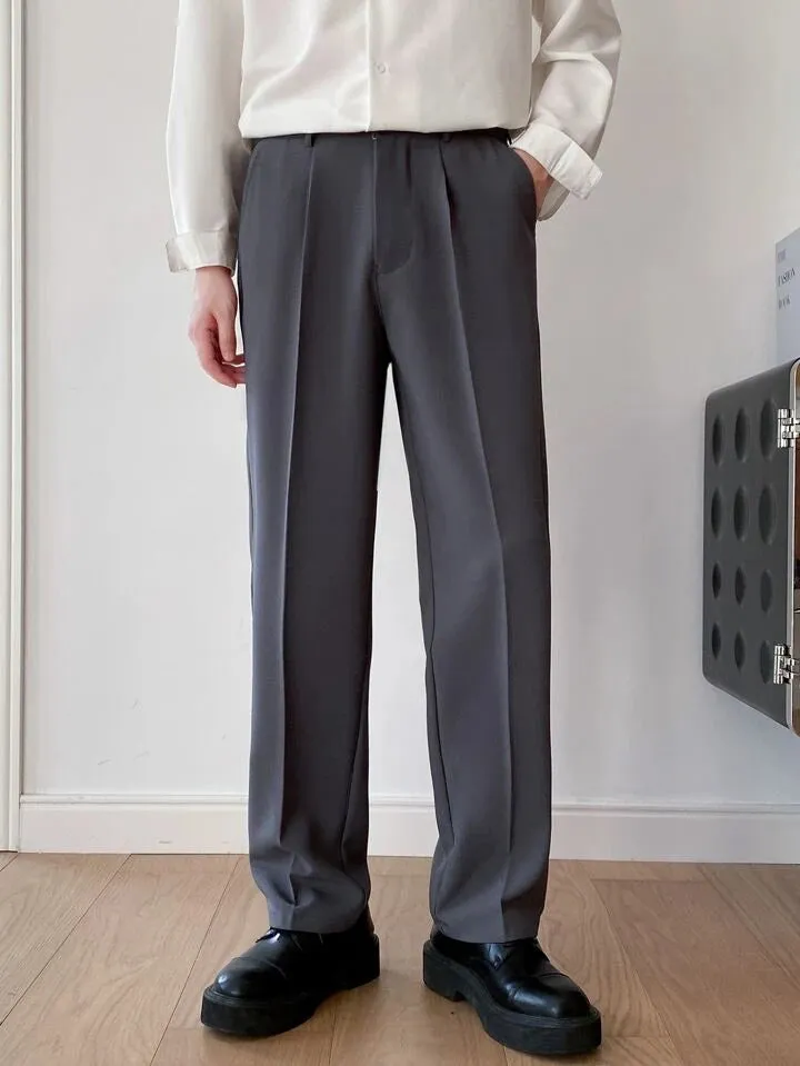 Men Semi Formal Straight Fit Korean Pants