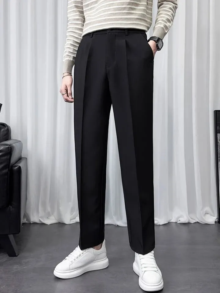 Men Semi Formal Straight Fit Korean Pants