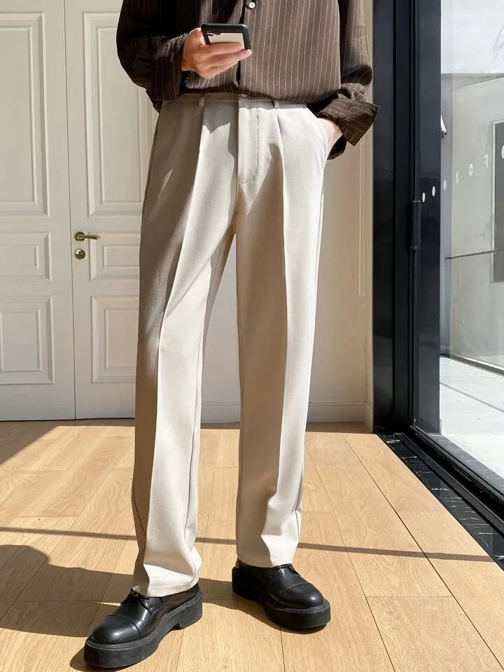 Men Semi Formal Straight Fit Korean Pants