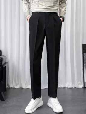 Men Semi Formal Straight Fit Korean Pants