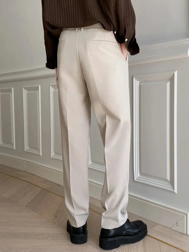 Men Semi Formal Straight Fit Korean Pants