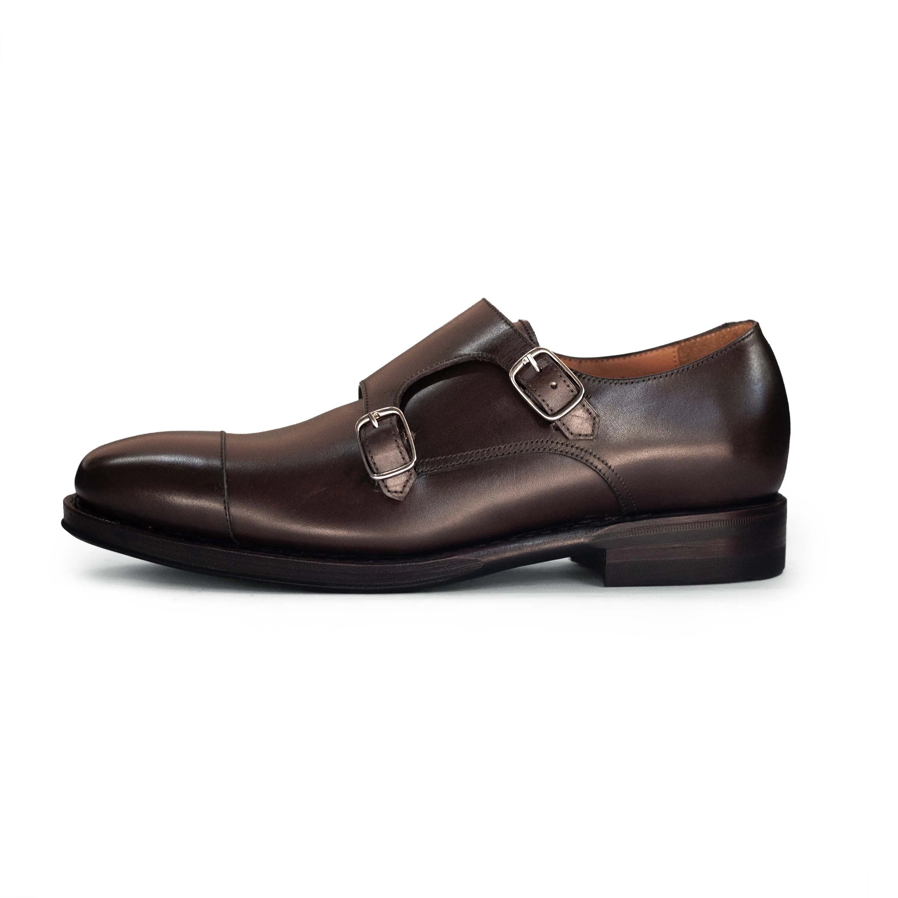 Men's Double Monk Strap / Dark Brown Calf 98374