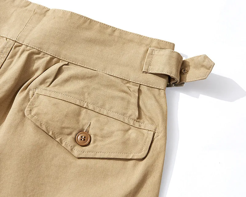 Men's Retro Casual Khaki British Army Gurkha Bermuda Trousers