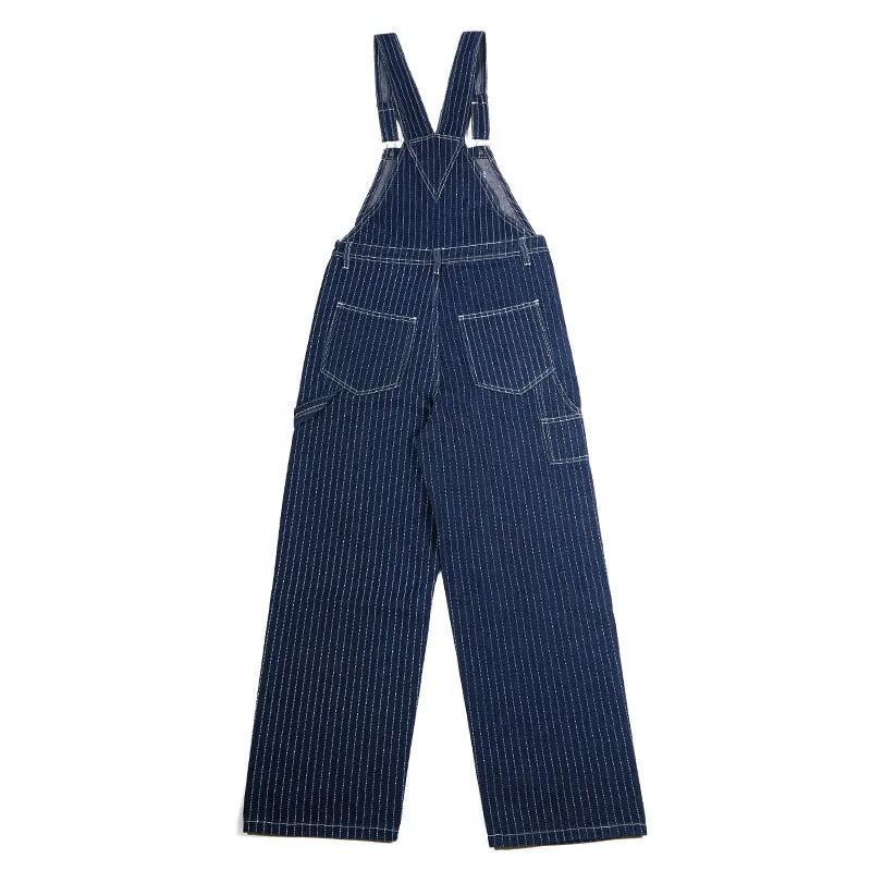 Men's Retro Casual Striped Denim Jumpsuit