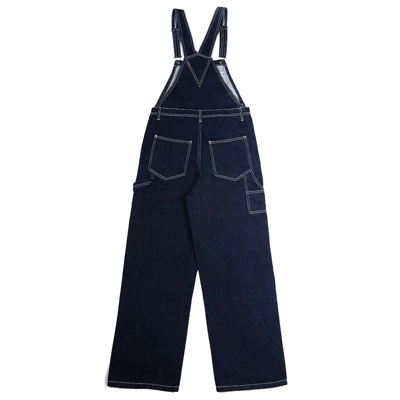 Men's Retro Casual Striped Denim Jumpsuit