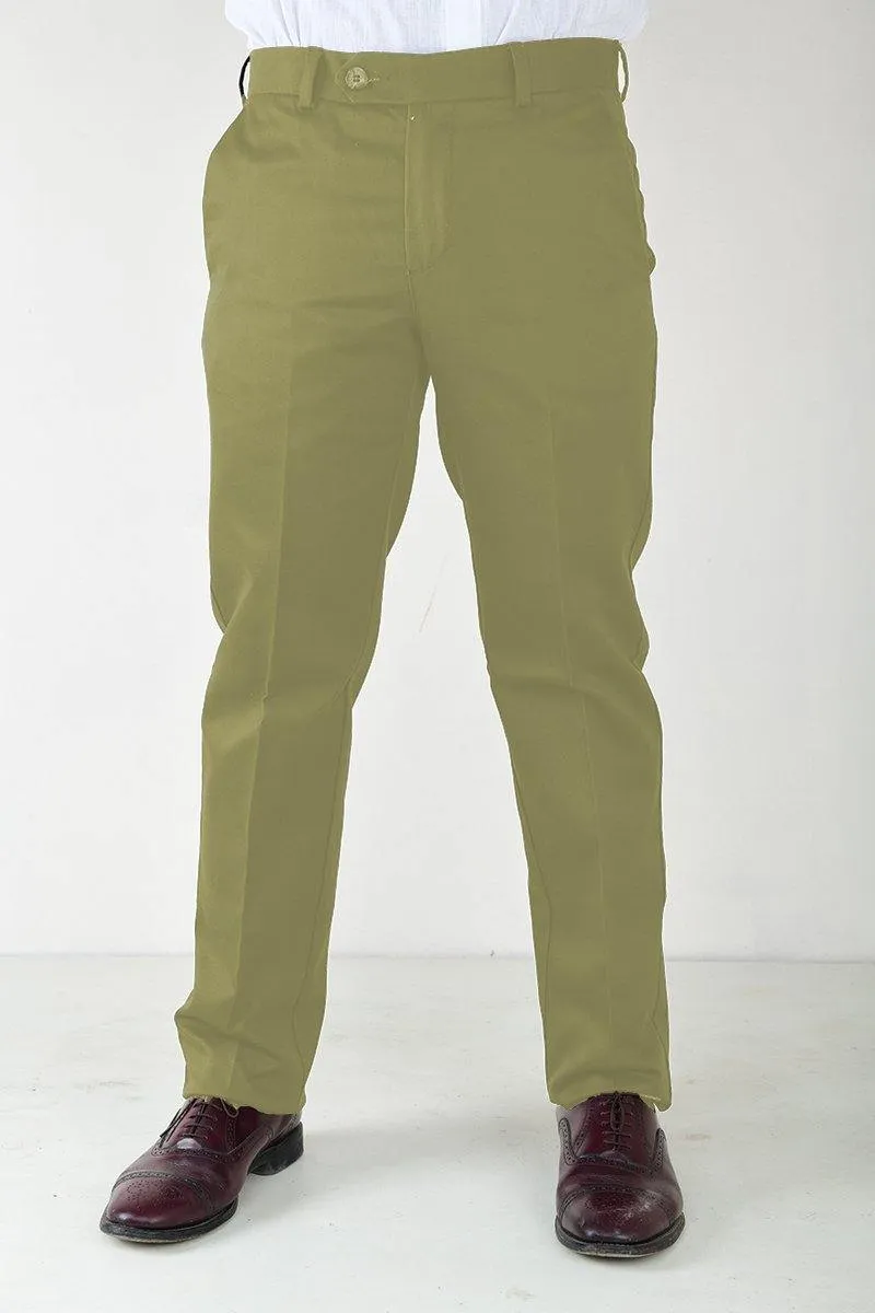 Mens Smart-Fit No-Iron Cotton Trousers - Semi-Formal and Wrinkle-Resistant