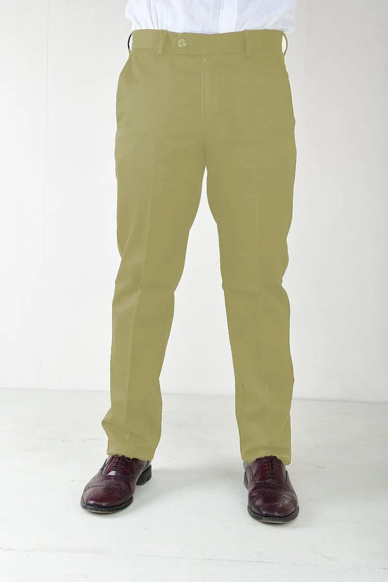 Mens Smart-Fit No-Iron Cotton Trousers - Semi-Formal and Wrinkle-Resistant