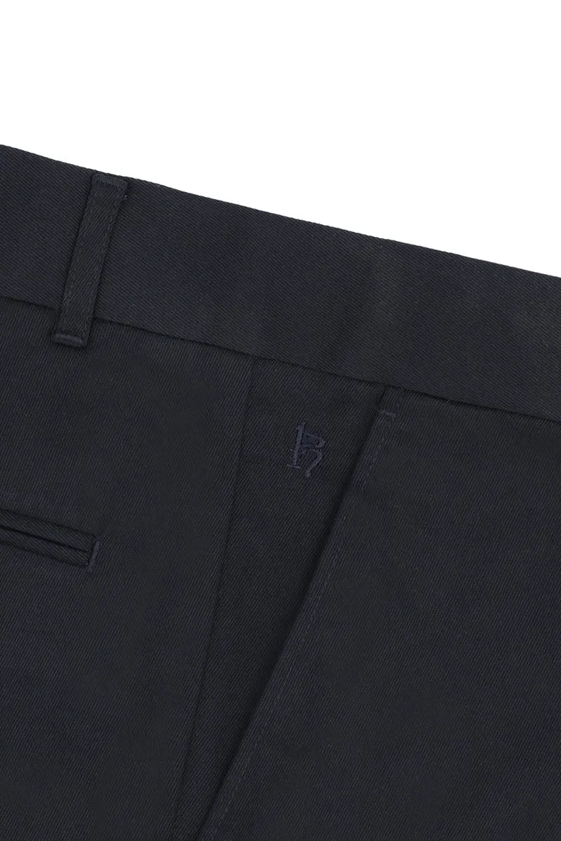 Mens Smart-Fit No-Iron Cotton Trousers - Semi-Formal and Wrinkle-Resistant