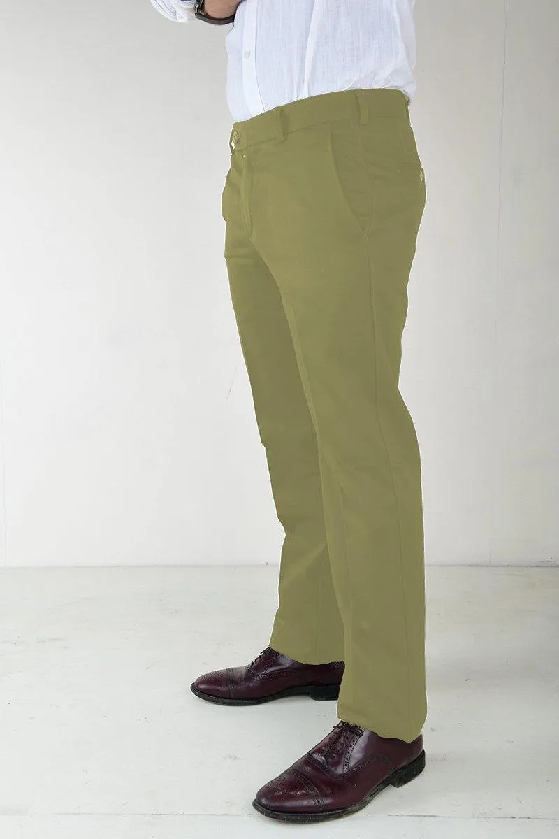 Mens Smart-Fit No-Iron Cotton Trousers - Semi-Formal and Wrinkle-Resistant