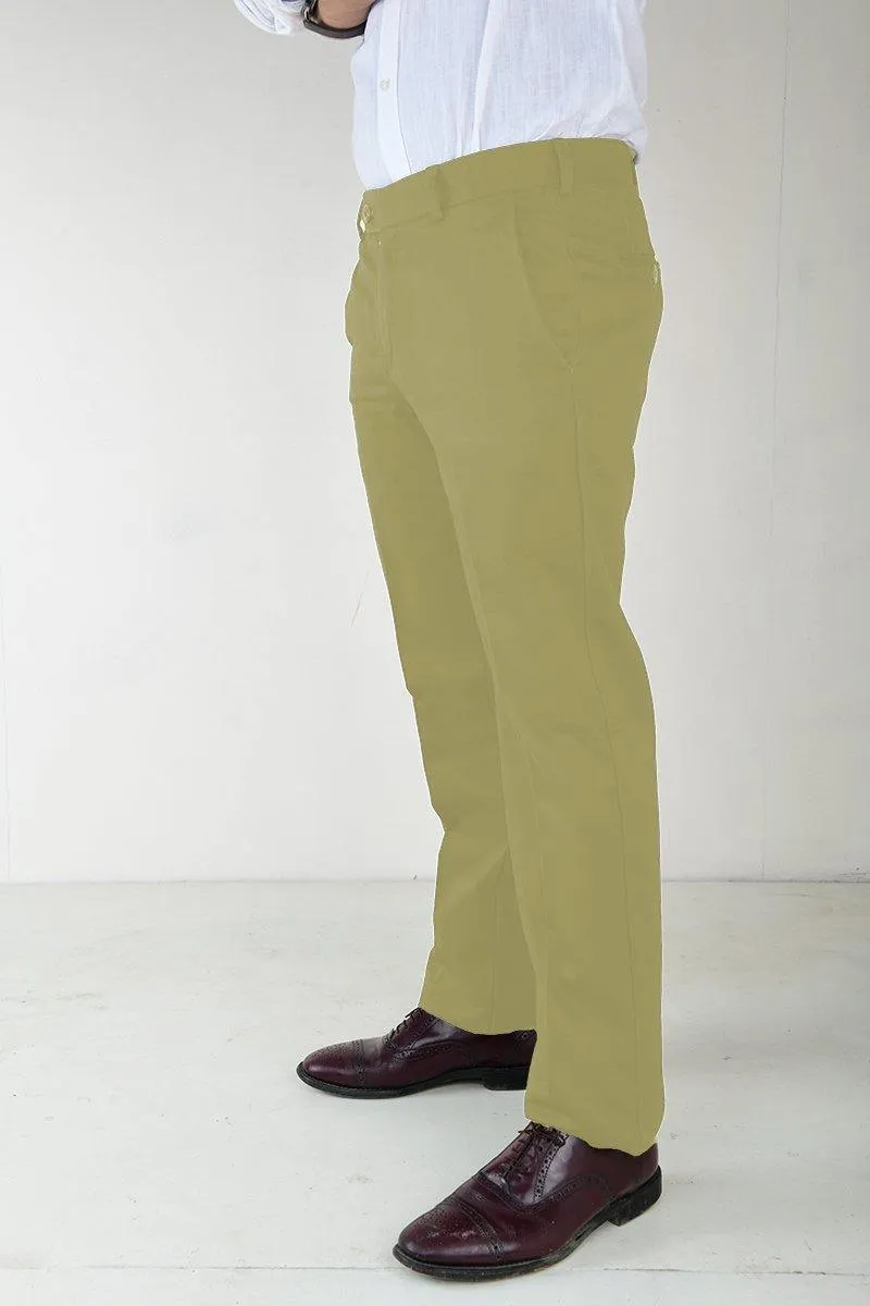 Mens Smart-Fit No-Iron Cotton Trousers - Semi-Formal and Wrinkle-Resistant