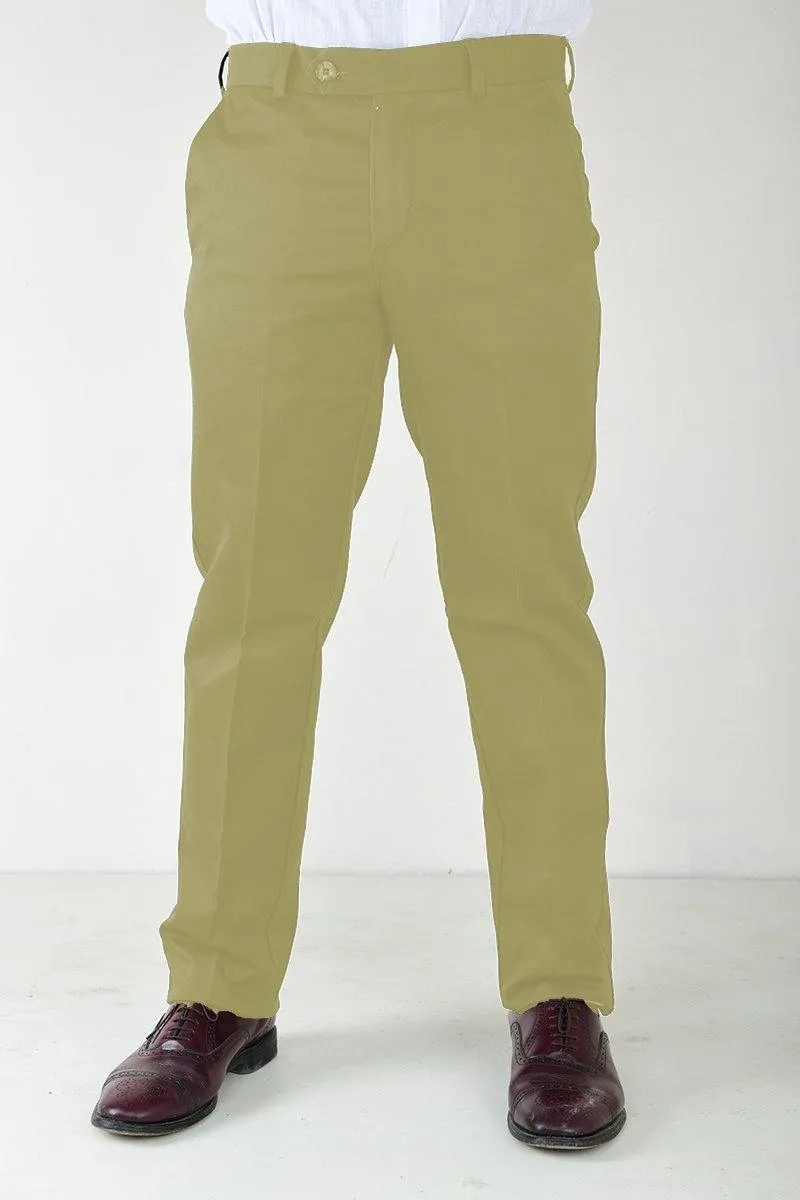 Mens Smart-Fit No-Iron Cotton Trousers - Semi-Formal and Wrinkle-Resistant