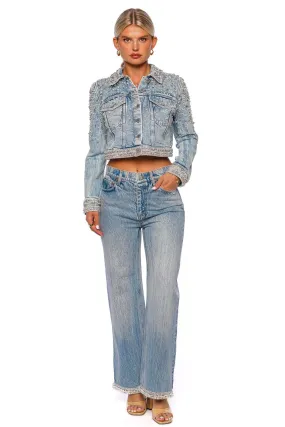 Ora High Rise Crystal Embellished Jean