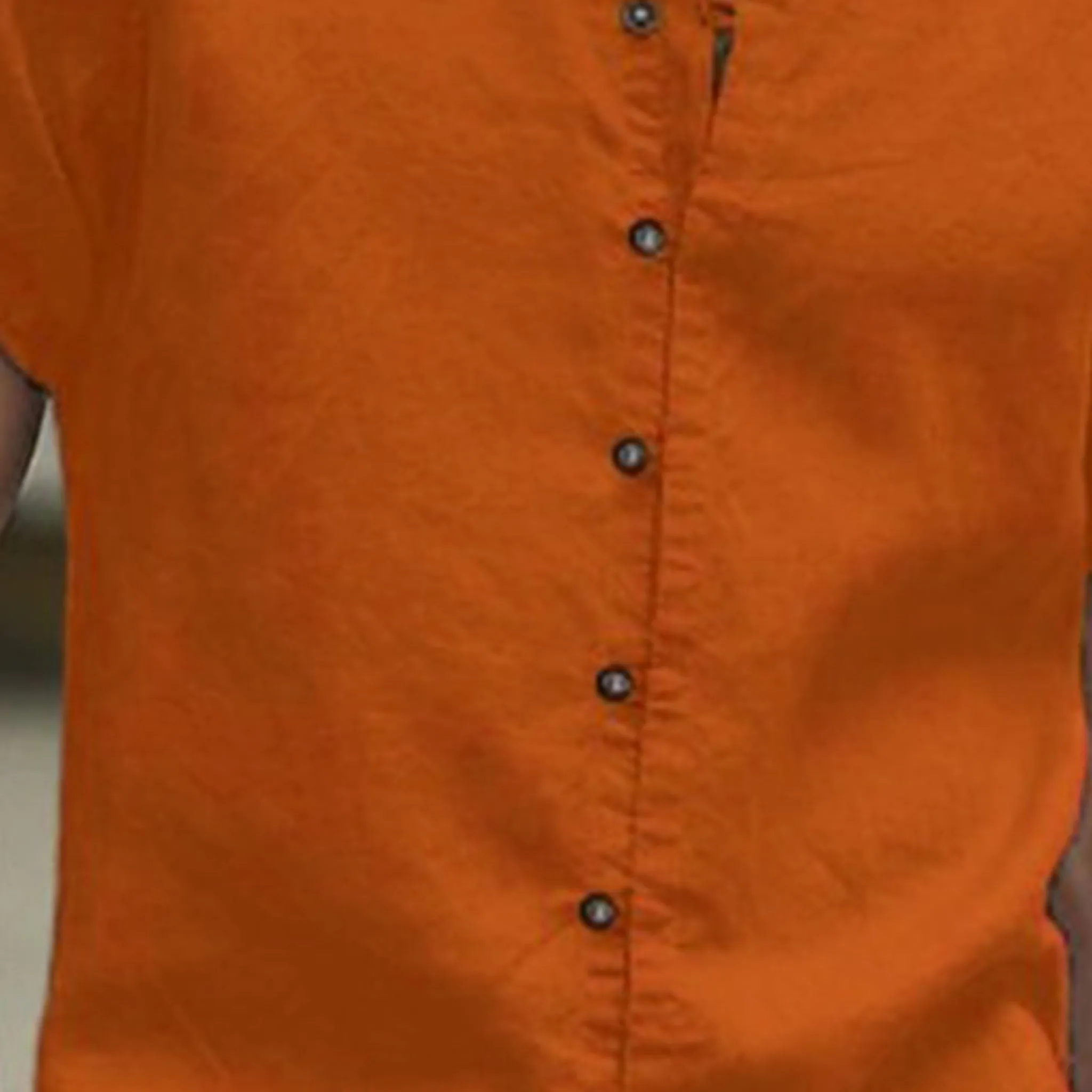 Orange Retro-style Holiday Shirt For Men