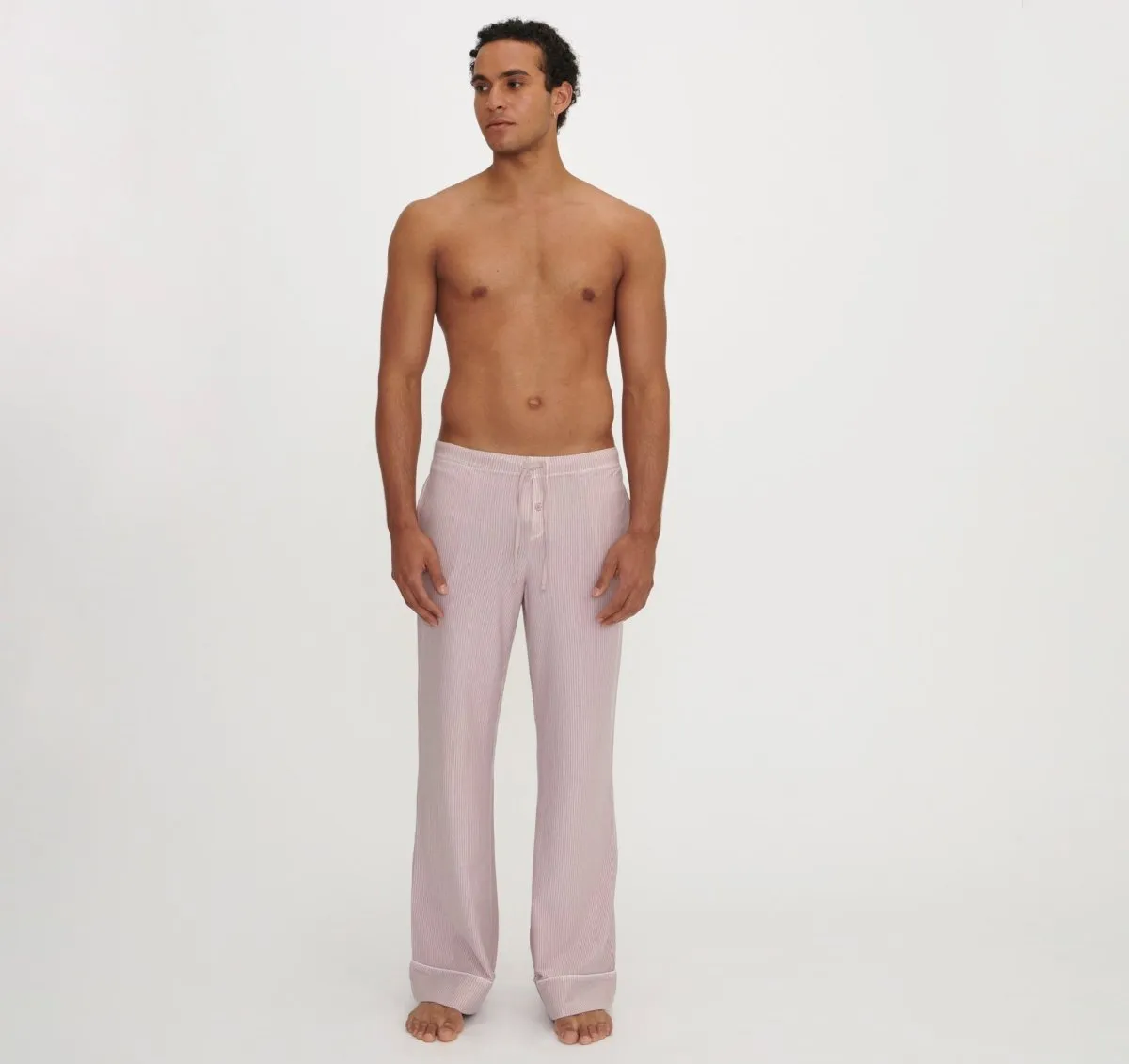 Organic Basics Core Sleep Pants Pink Stripe