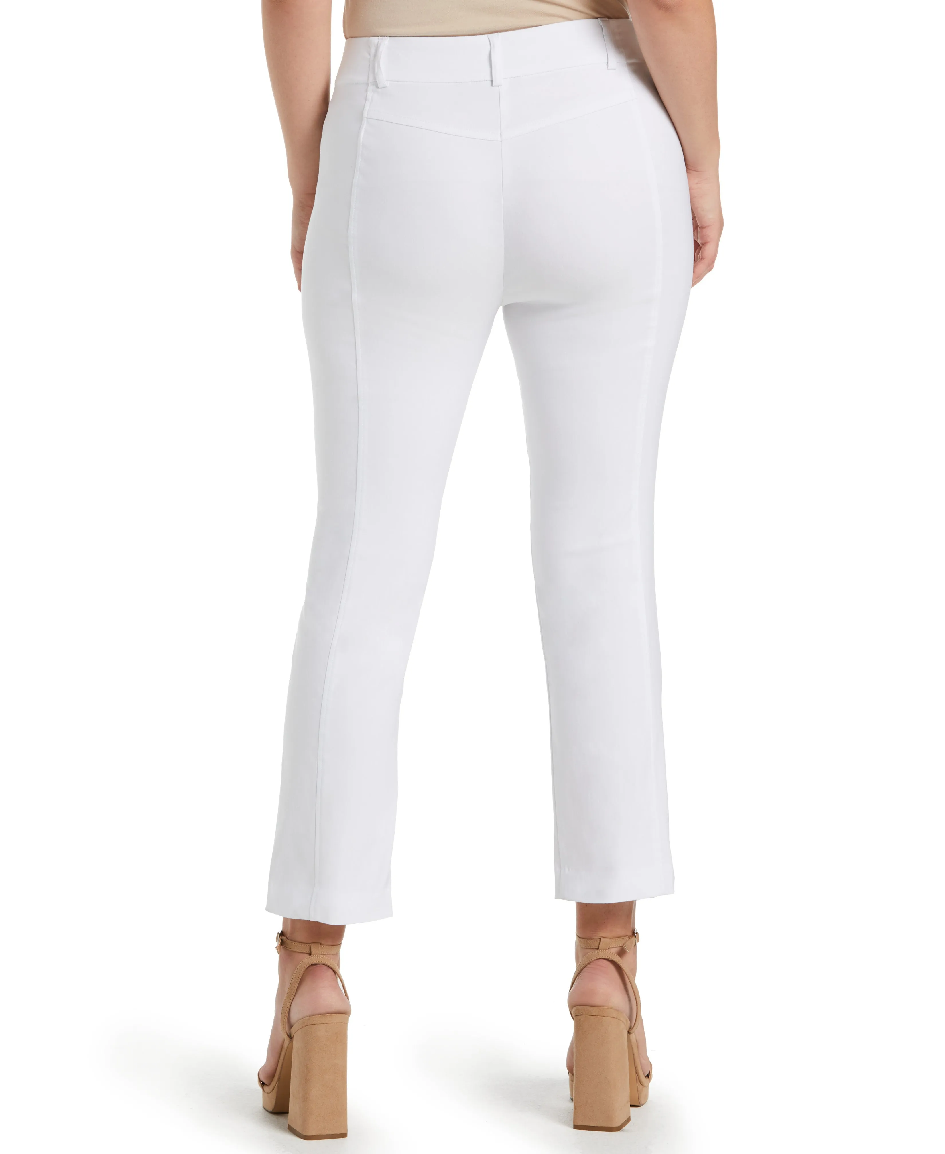 Petite Classic Fit Seamed Straight Leg Crop Pant with Vents