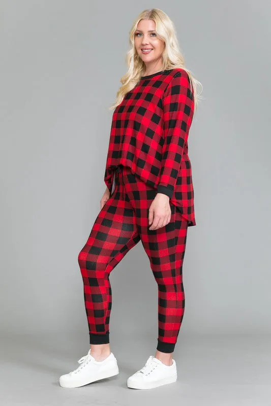 Plaid Print Lounge Set