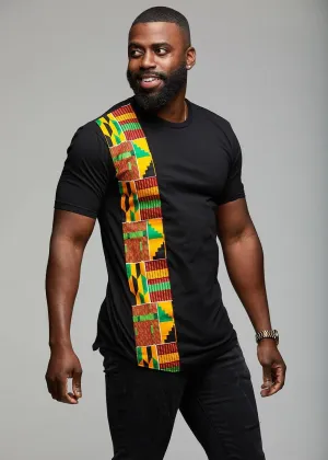 Sadik African Print Short Sleeve T-shirt (Yellow Green Kente)