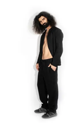 Straight-leg linen pants