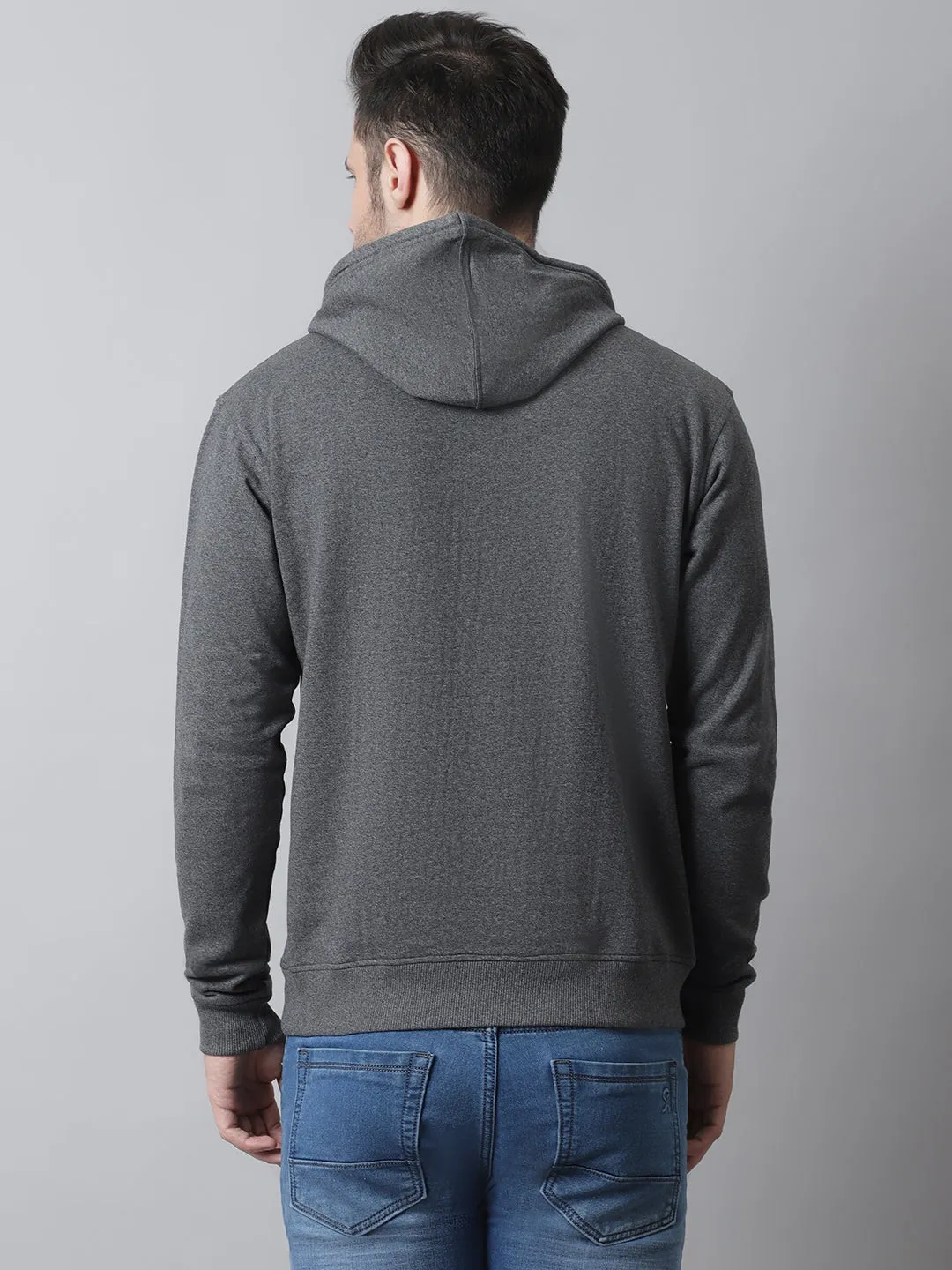 Style Quotient Men Grey Hooded Sweatshirt