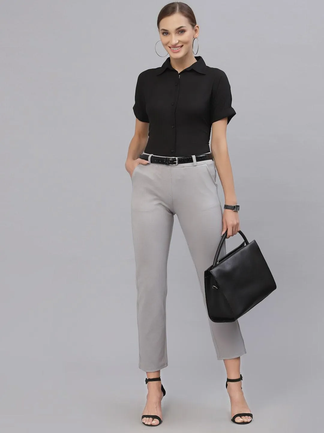 Style Quotient Women Black Solid Shirts