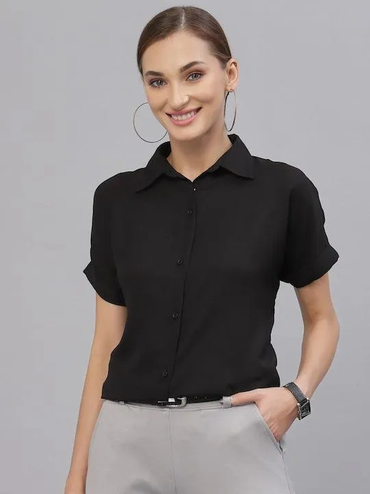 Style Quotient Women Black Solid Shirts