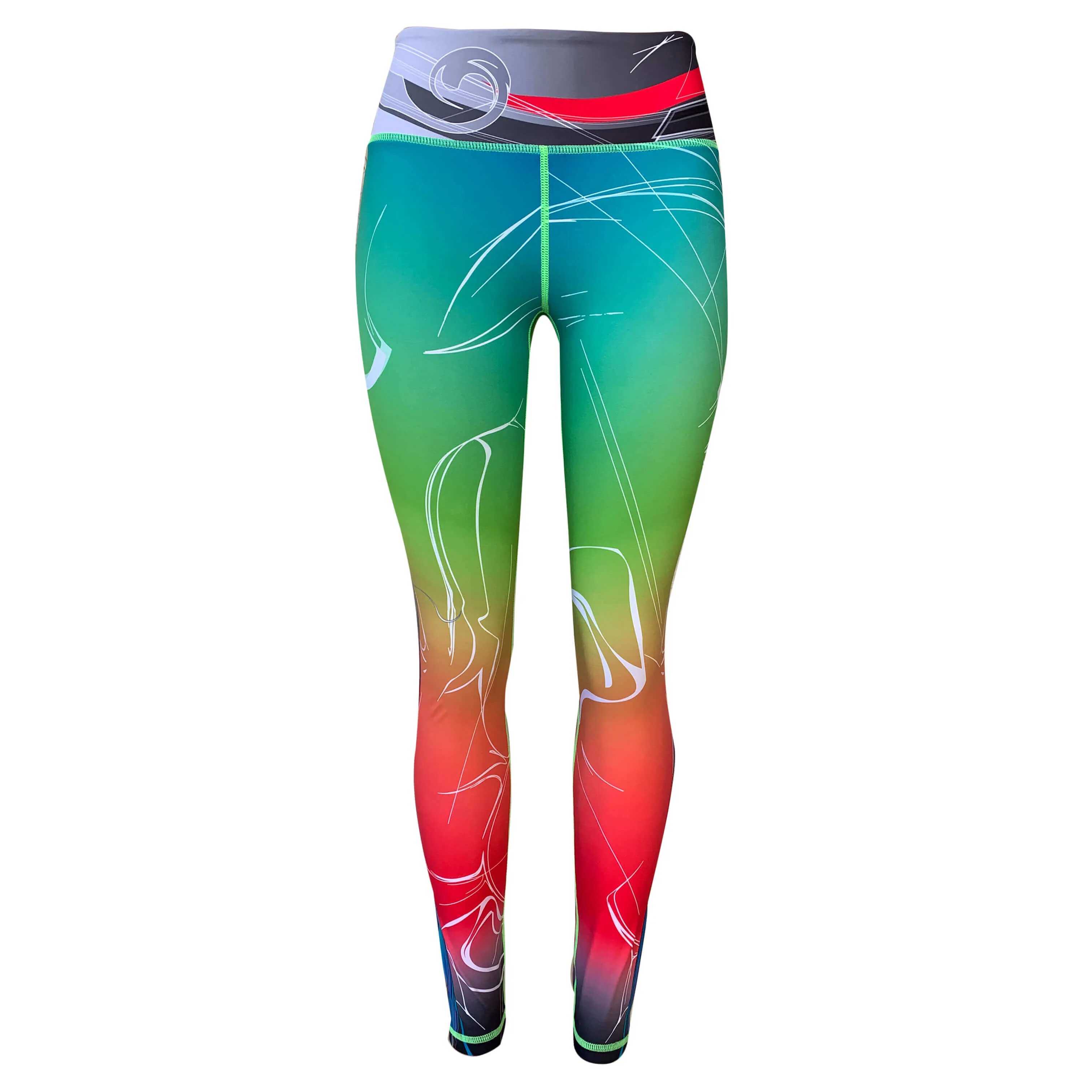 Swim Leggings for Women UPF 50 | Mystica - Red-Green