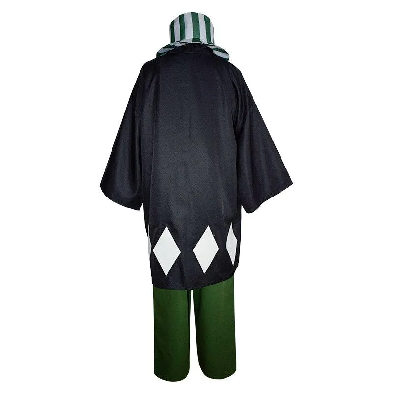 Urahara Kisuke Anime Bleach Cosplay Costume Black Kimono Pants Hat Outfits Halloween Costume Sets