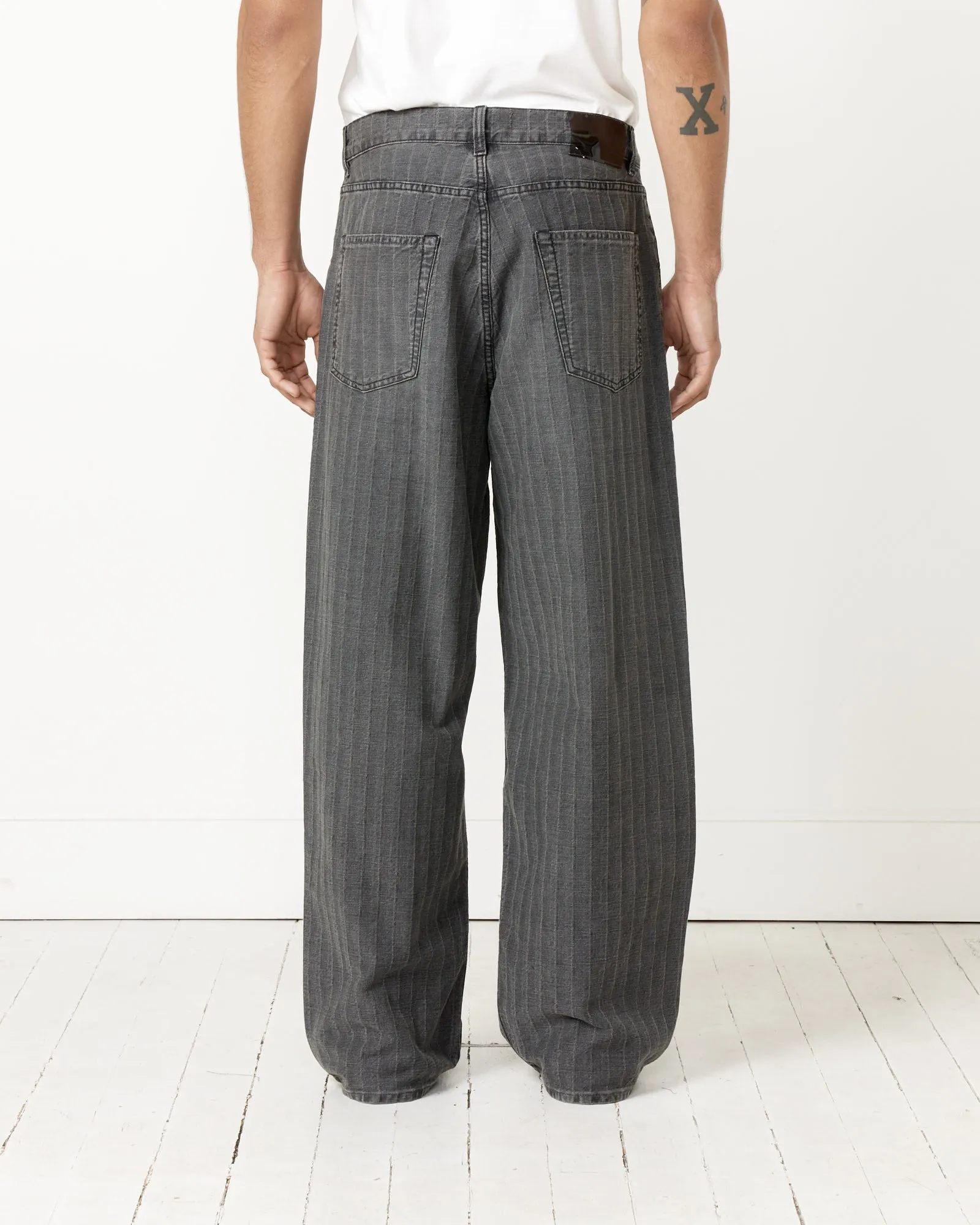 Vast Cut Pant in Washed Grey Torino Stripe