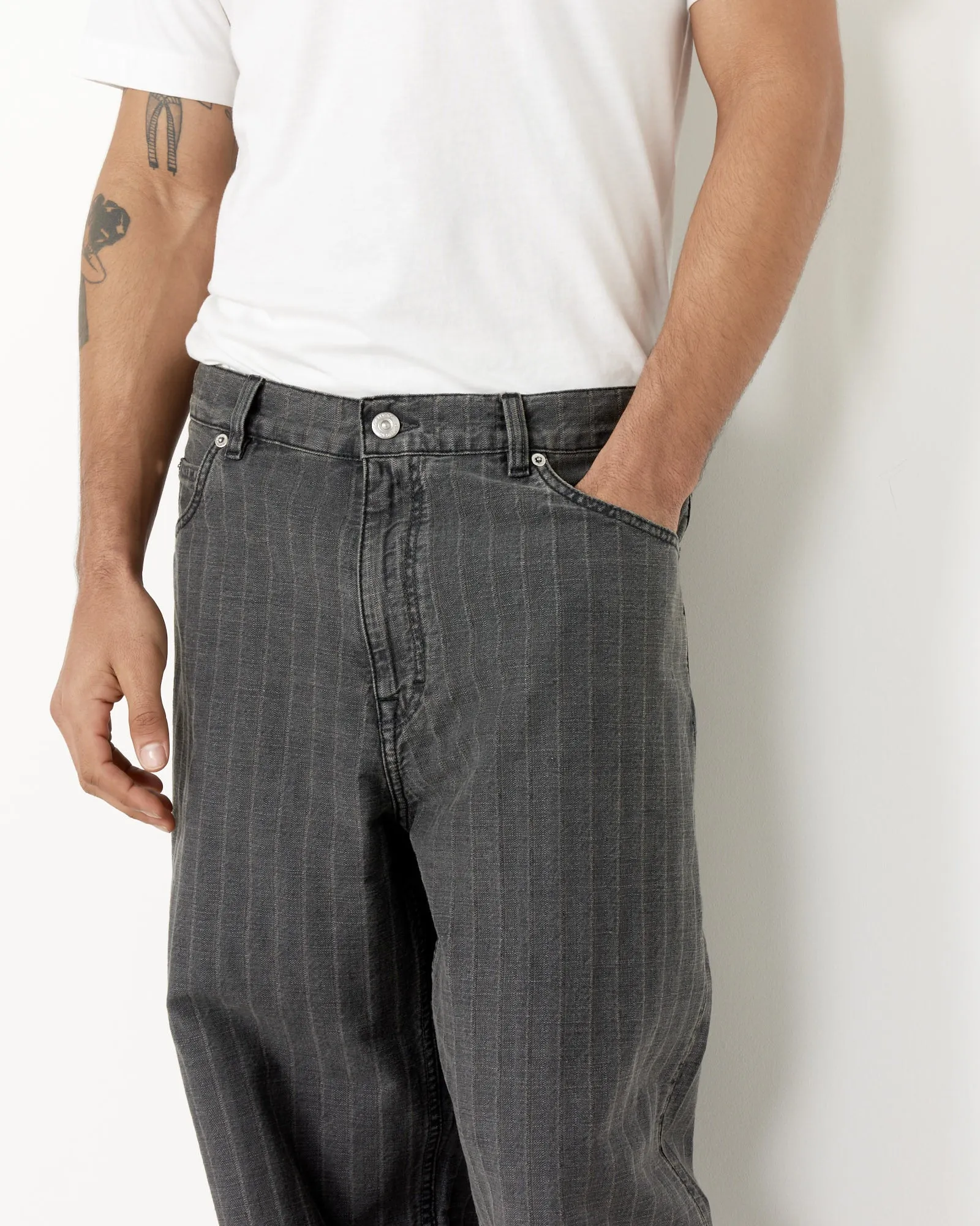 Vast Cut Pant in Washed Grey Torino Stripe