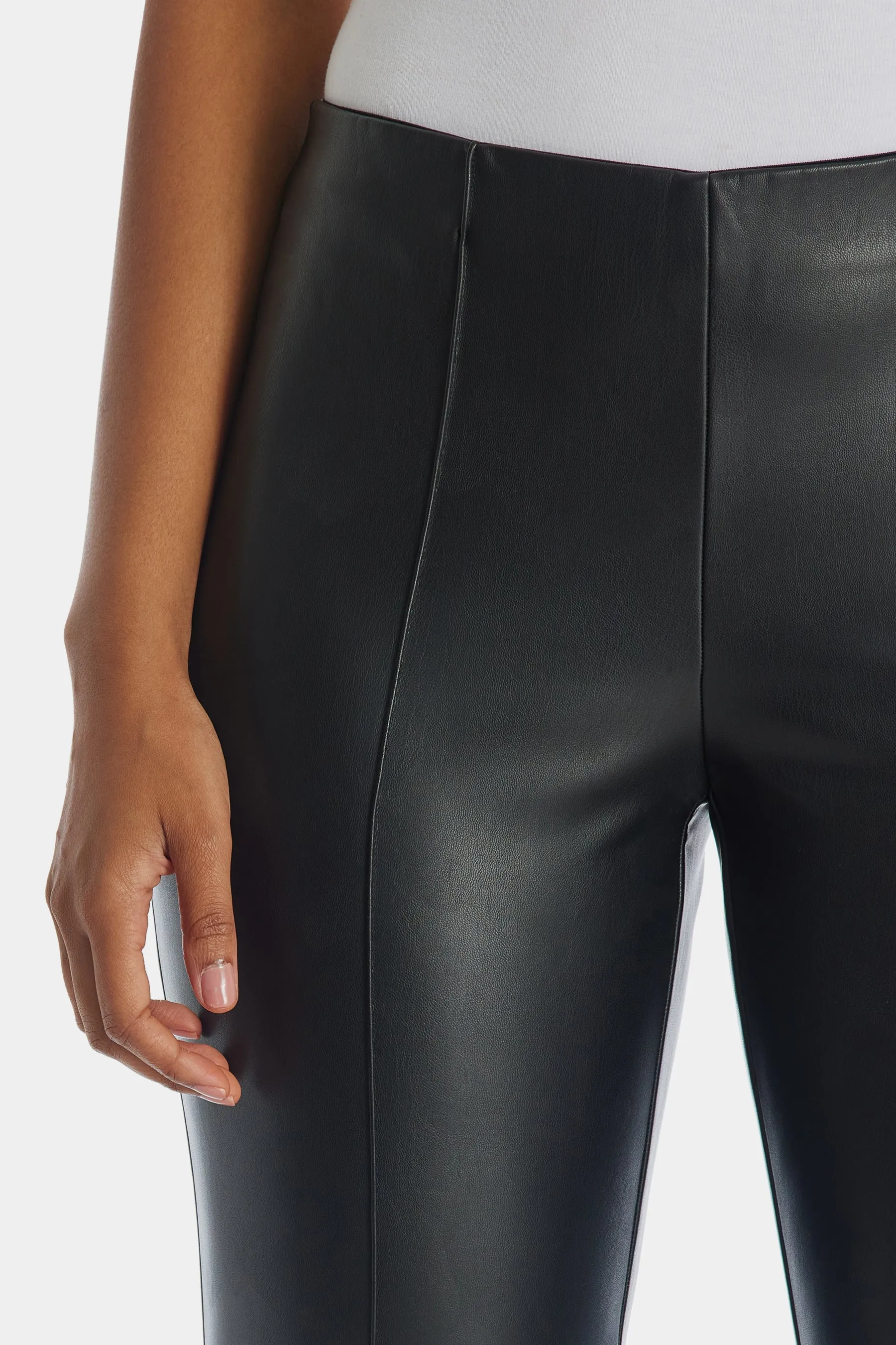 Vegan Leather Pull On Pants