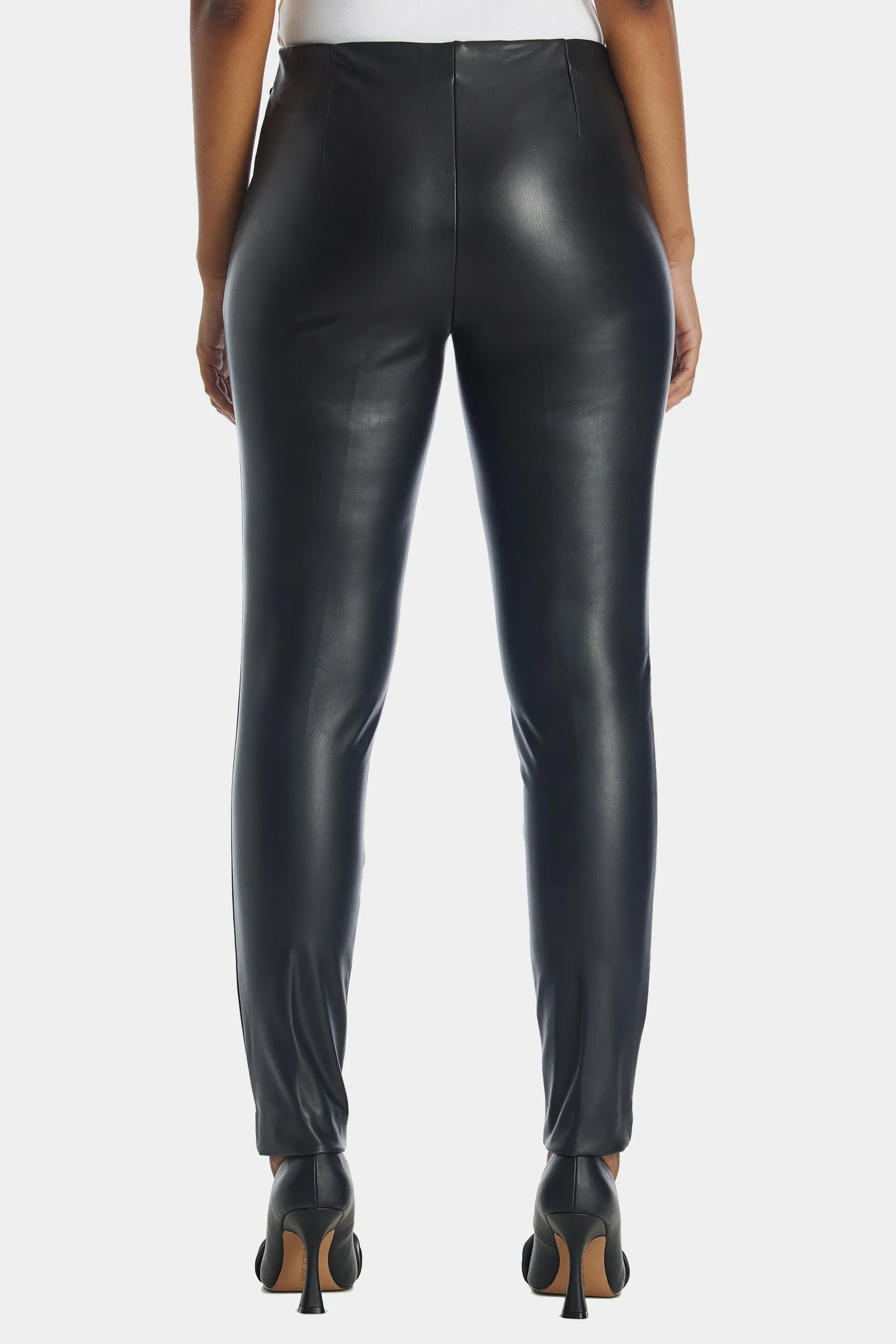 Vegan Leather Pull On Pants