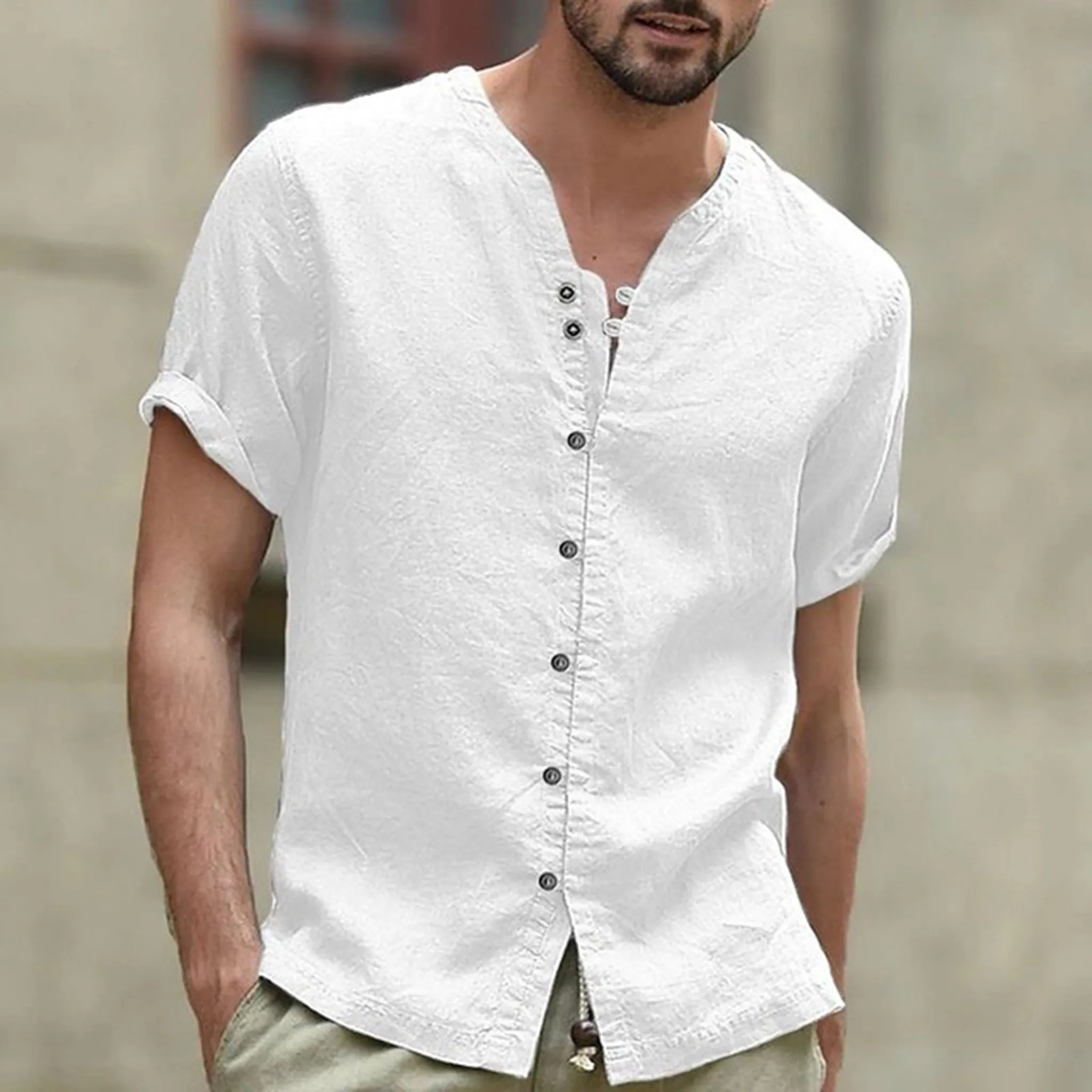 White Retro-style Holiday Shirt For Men